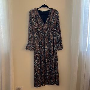 Zara Paisley Midi Dress - medium